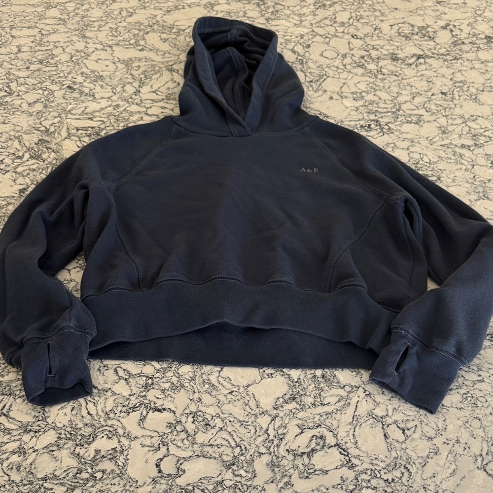 Abercrombie & Fitch Kids Navy Cropped Hoodie Sweatshirt